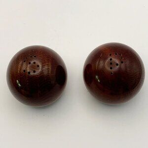 Round Globe Wood Ball Salt & Pepper Shaker